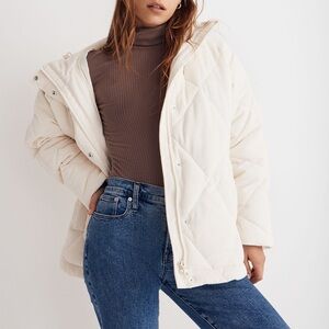 Madewell Cream Quilted Jacket - size XXL